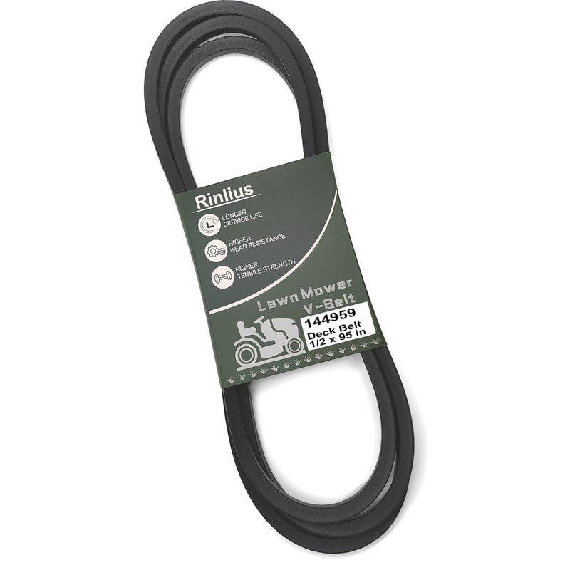 Rinlius 144959 Deck Belt (1/2" x 95") fits Craftsman LT1000 LT2000 LT3000 DYT4000 42 inch Deck Riding Mower, Husqvarna Poulan AYP Lawn Mower Replaces OEM 138255 532144959 532138255 - Image 1